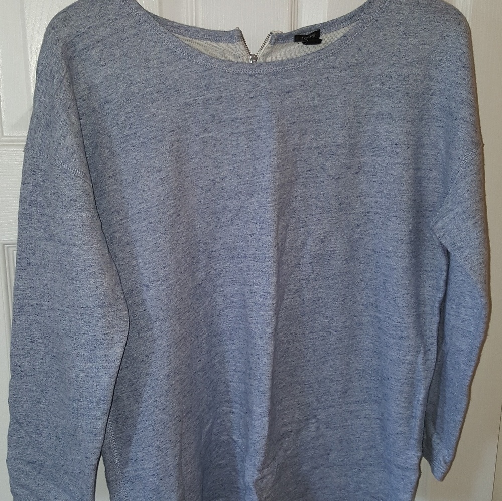 JCREW Blue Crew Neck Knit 3/4 Sleeve